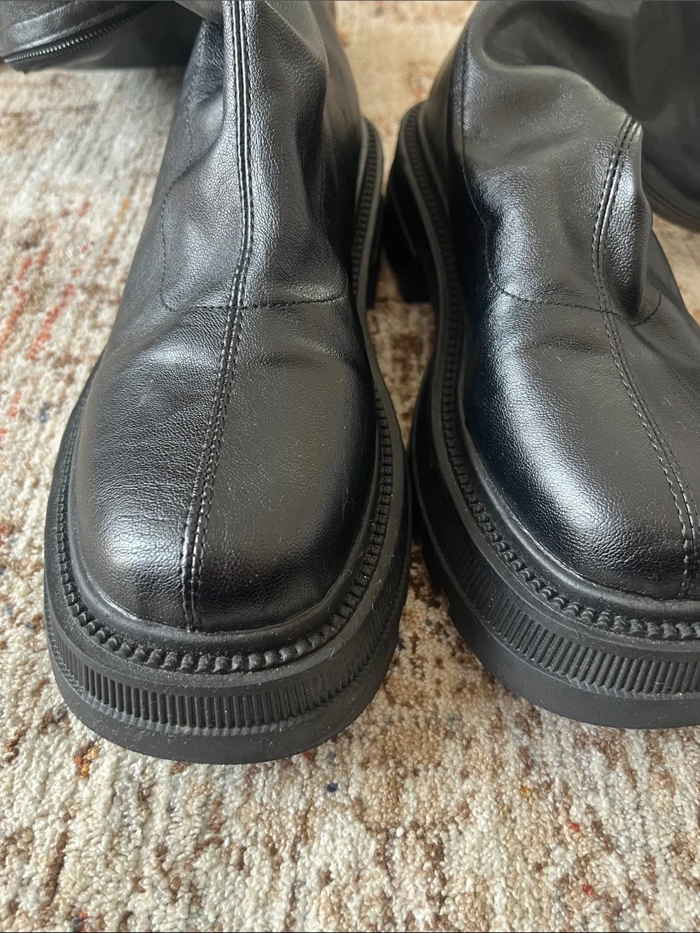 Women's Black Over-the-Knee Leather Boots
